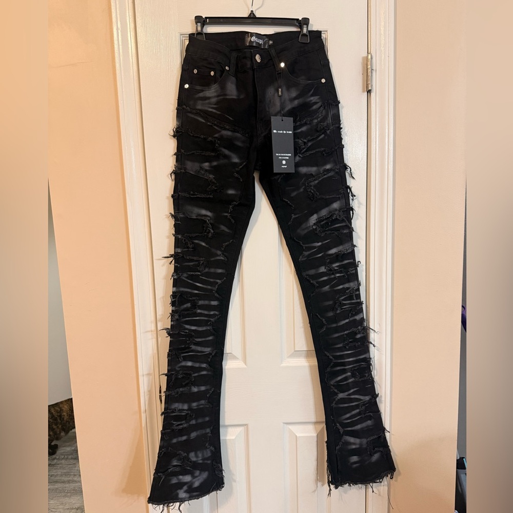Guapi Obsidian Black Smoke Jean Stacked Men’s size 30